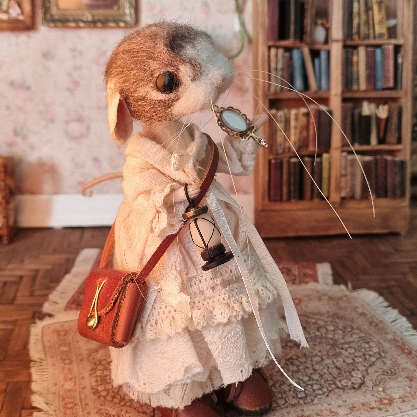 Lenore| Needle Felted Collectible Wool Mouse