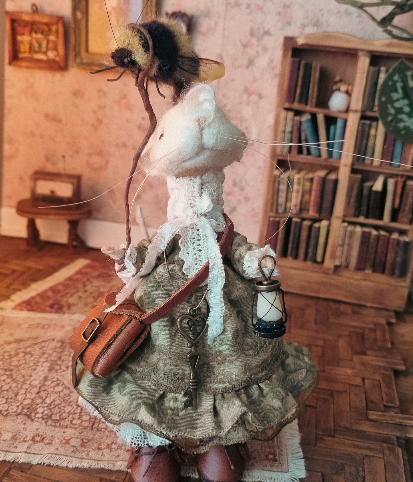 Lillian | Needle Felted Collectible Wool Mouse