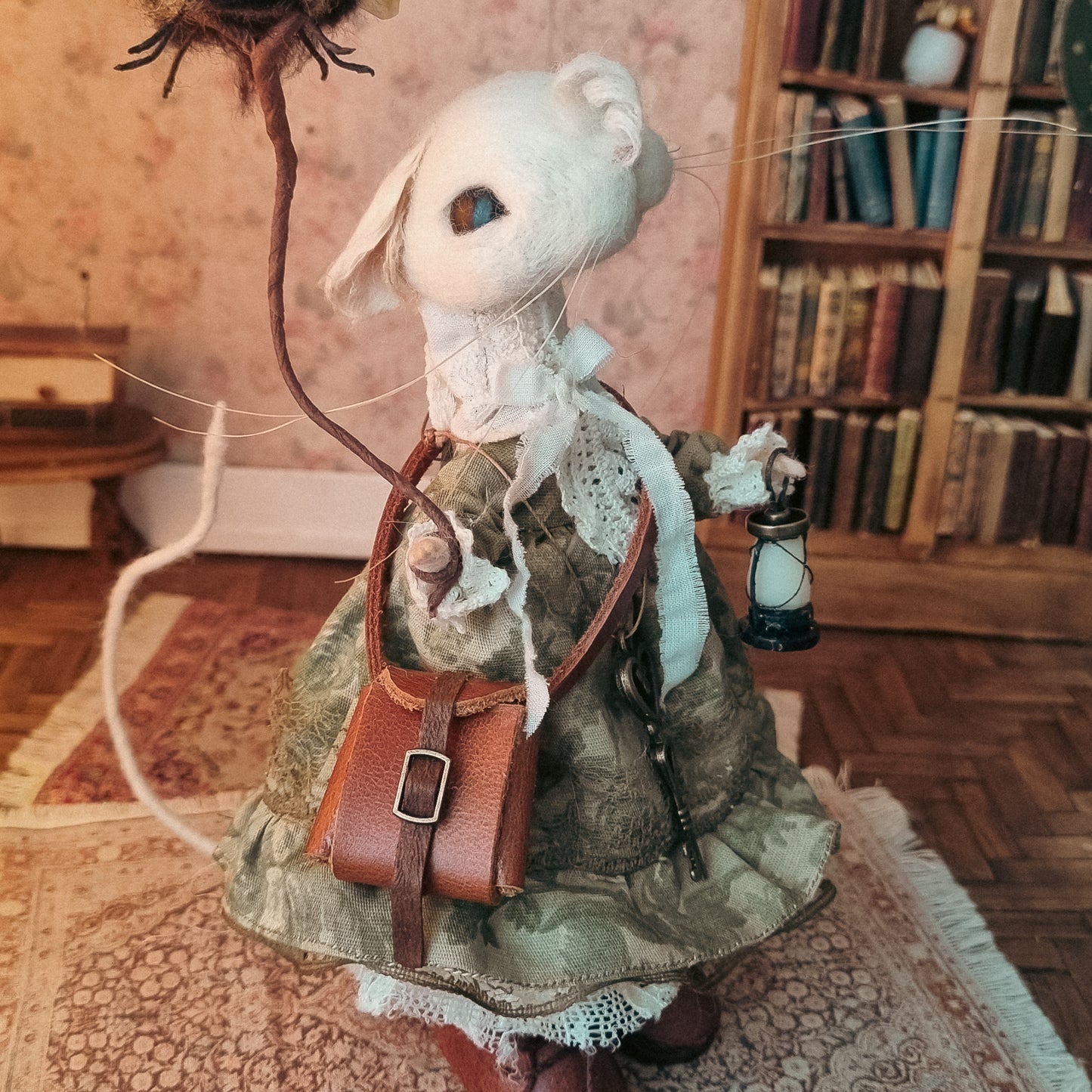 Lillian | Needle Felted Collectible Wool Mouse