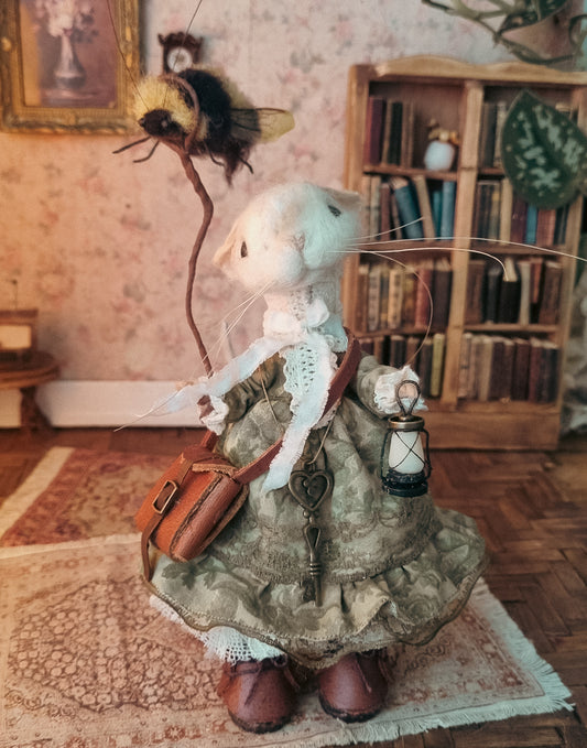 Lillian | Needle Felted Collectible Wool Mouse