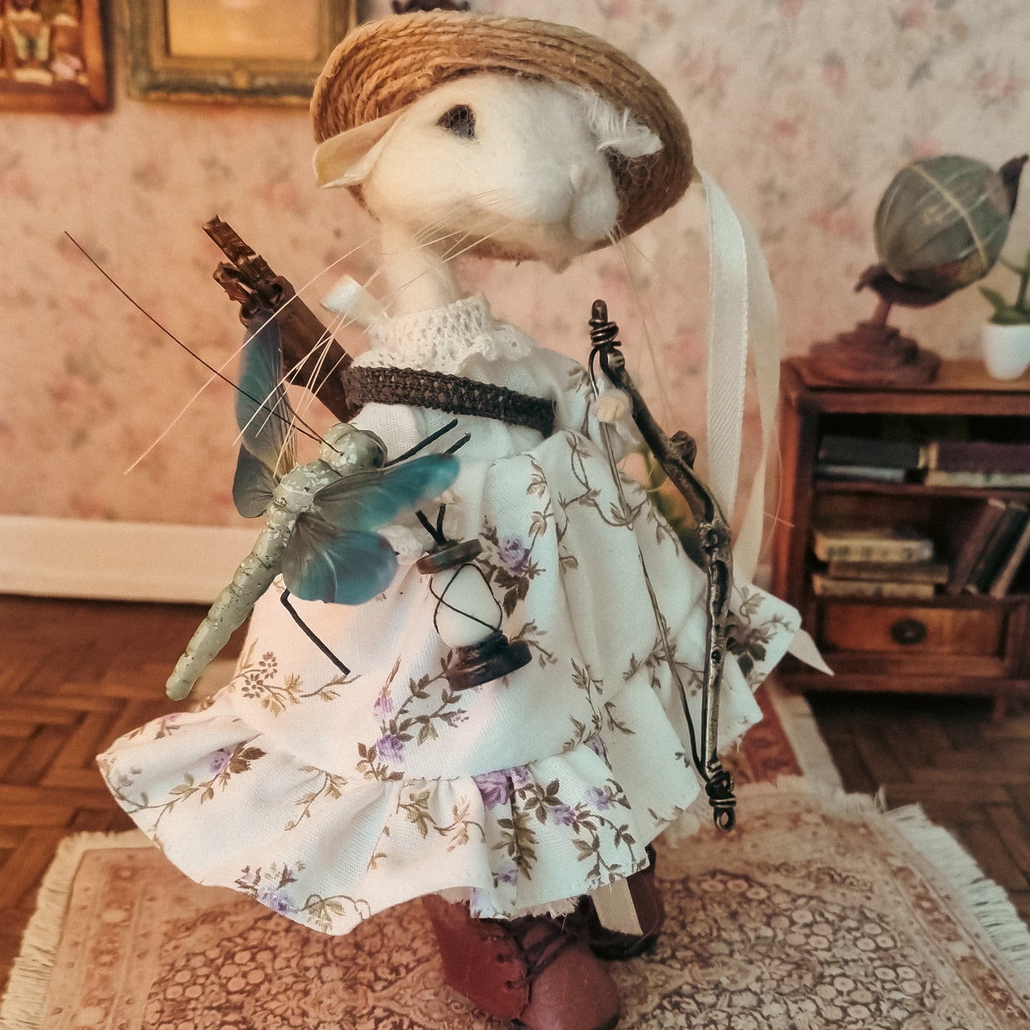 Camille - Archer Edition | Needle Felted Collectible Wool Mouse