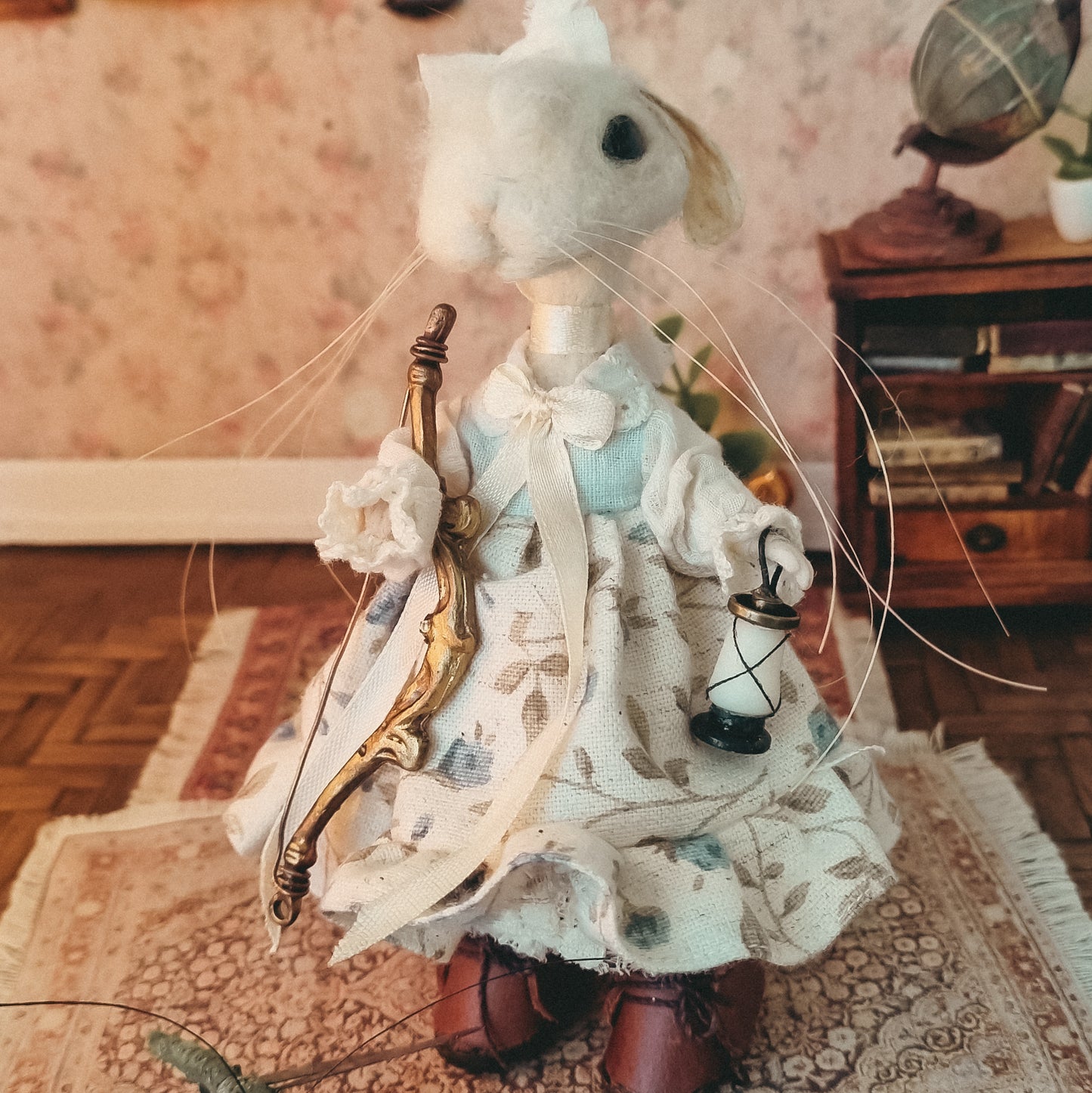 Alice | Needle Felted Collectible Wool Mouse