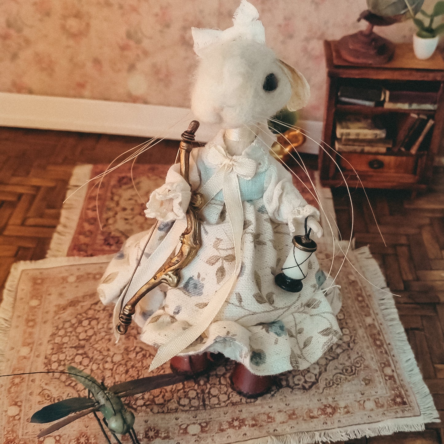 Alice | Needle Felted Collectible Wool Mouse