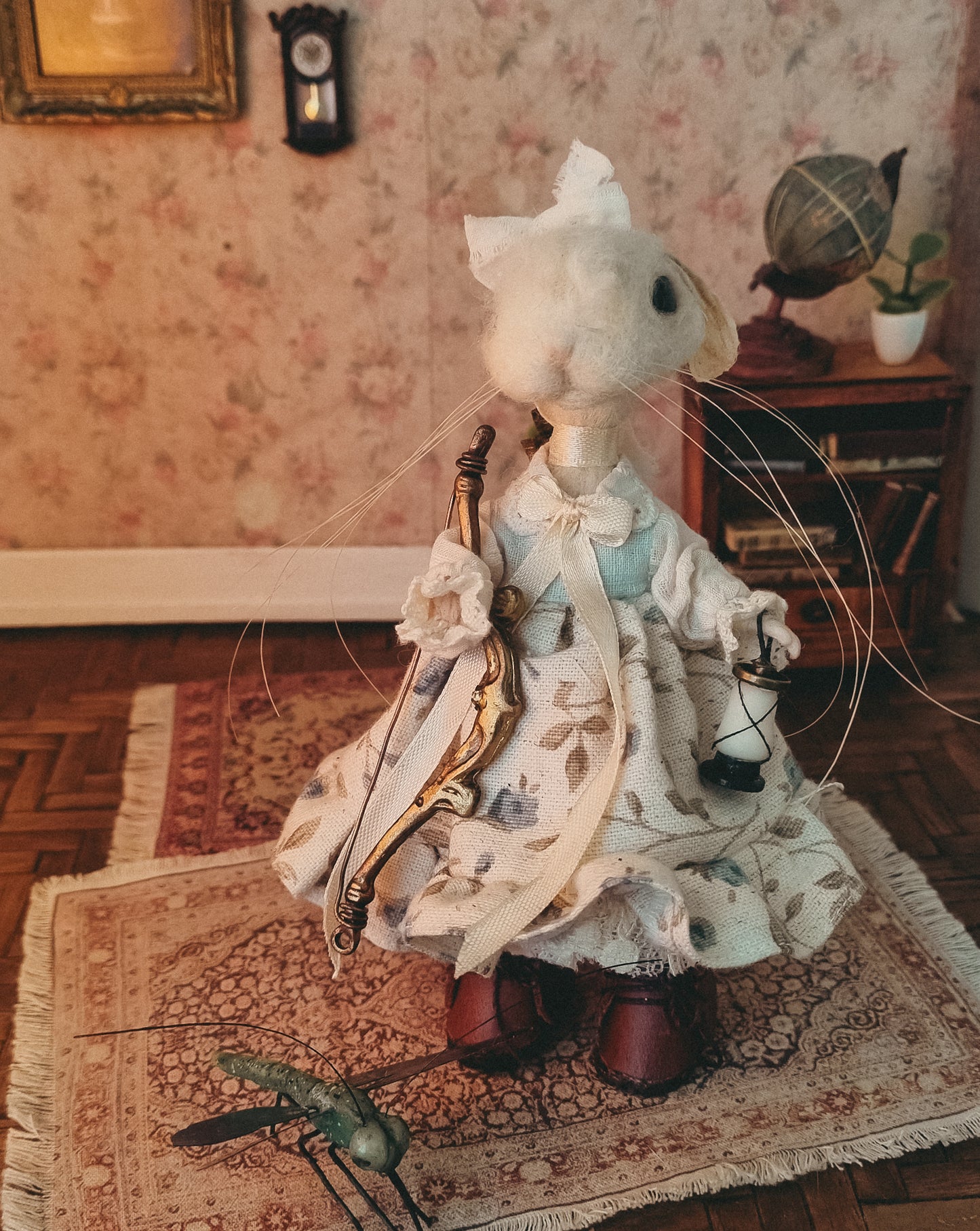 Alice | Needle Felted Collectible Wool Mouse