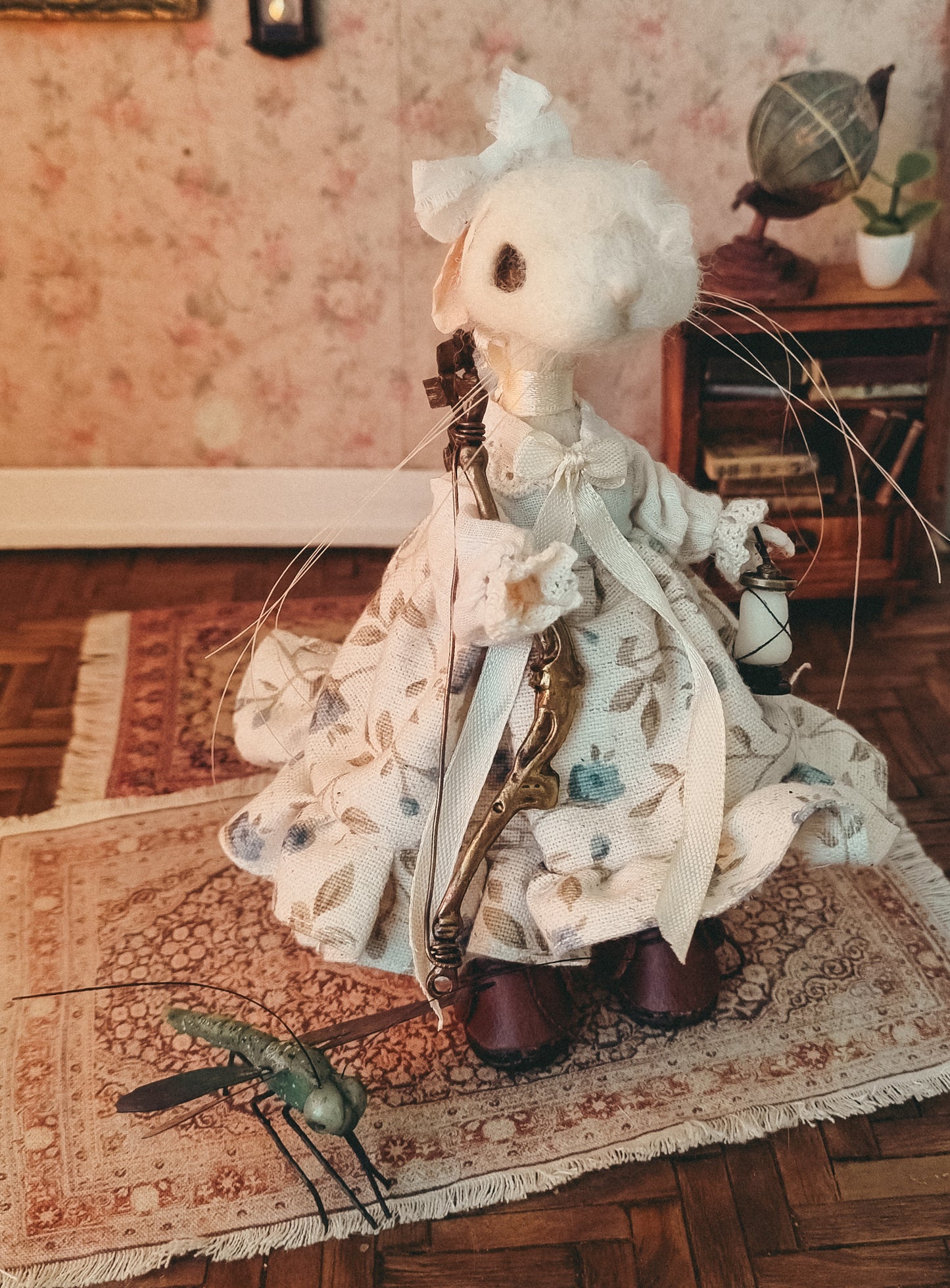 Alice | Needle Felted Collectible Wool Mouse