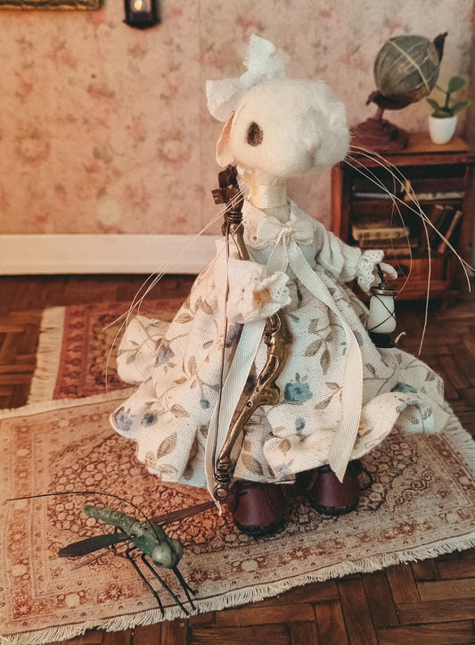 Alice | Needle Felted Collectible Wool Mouse