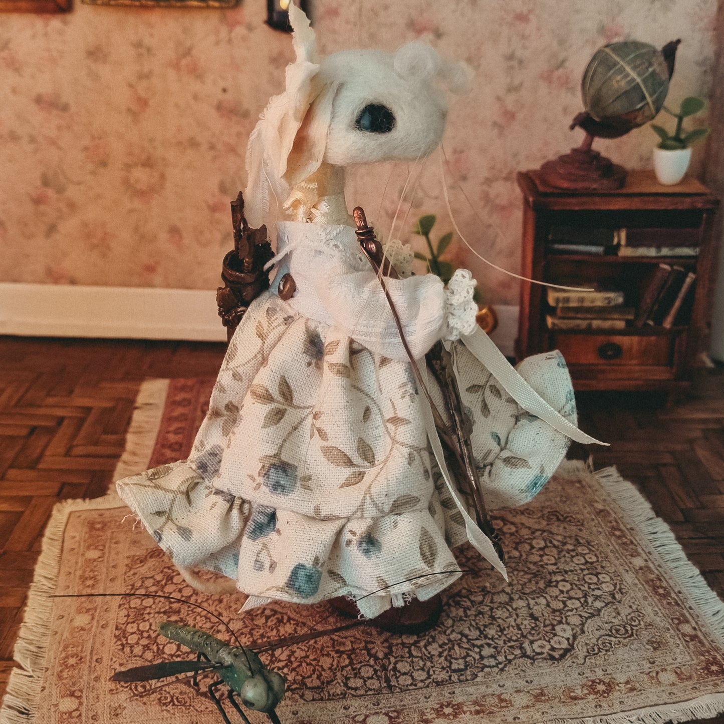 Alice | Needle Felted Collectible Wool Mouse