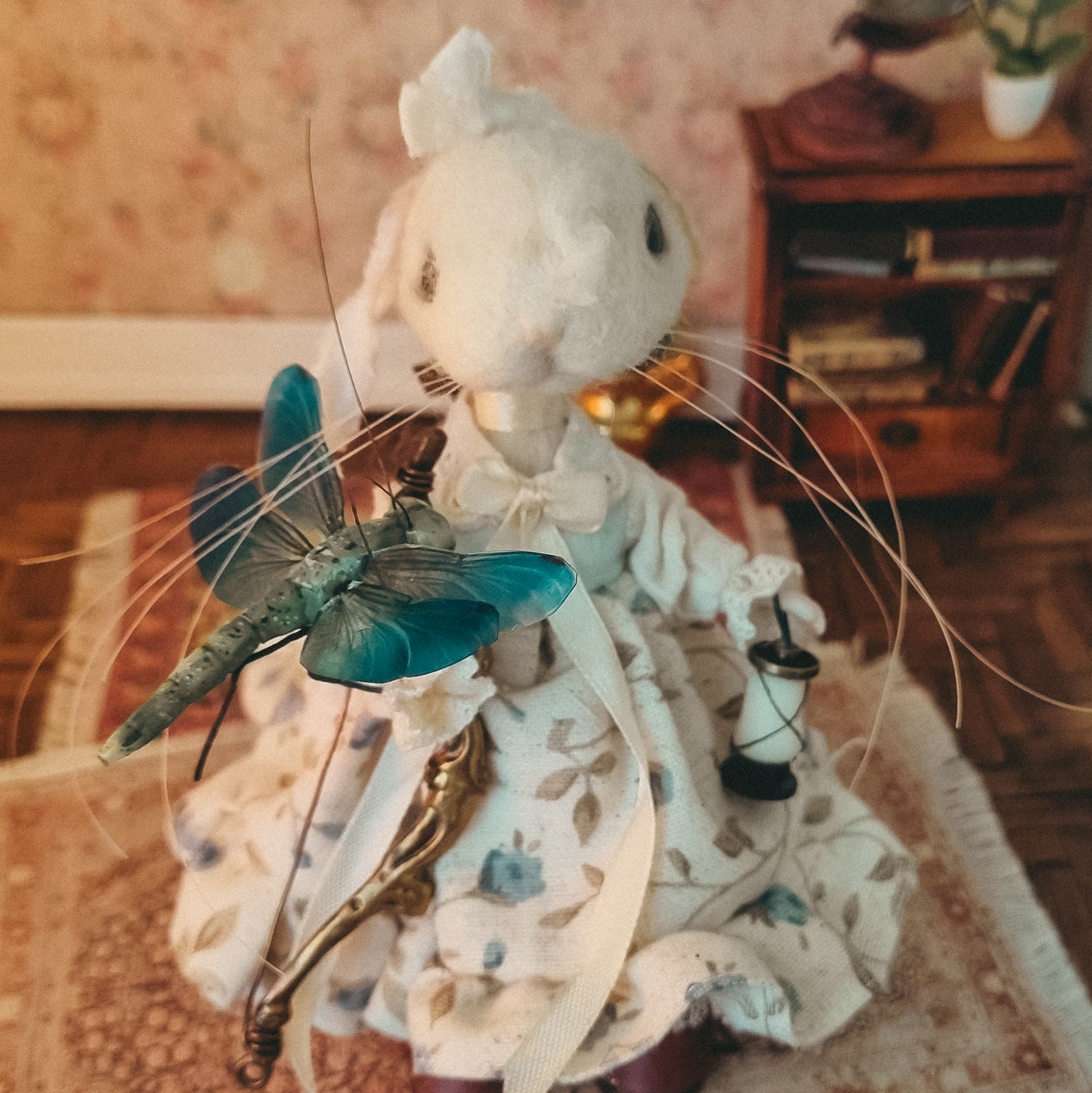 Alice | Needle Felted Collectible Wool Mouse