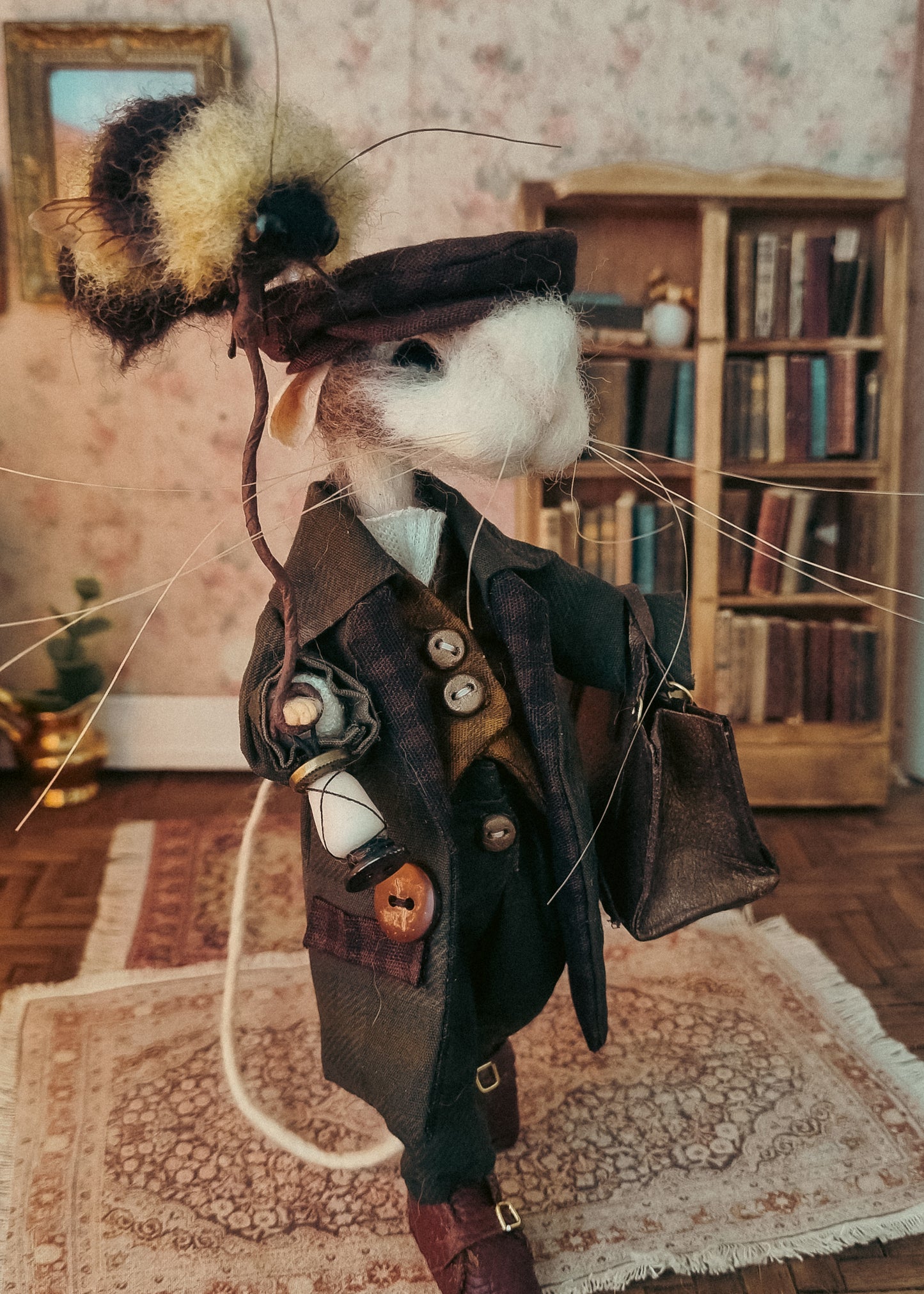 Edward | Needle Felted Collectible Wool Mouse