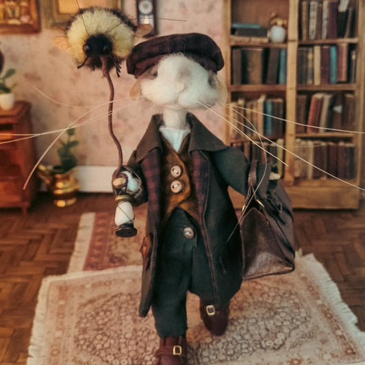Edward | Needle Felted Collectible Wool Mouse