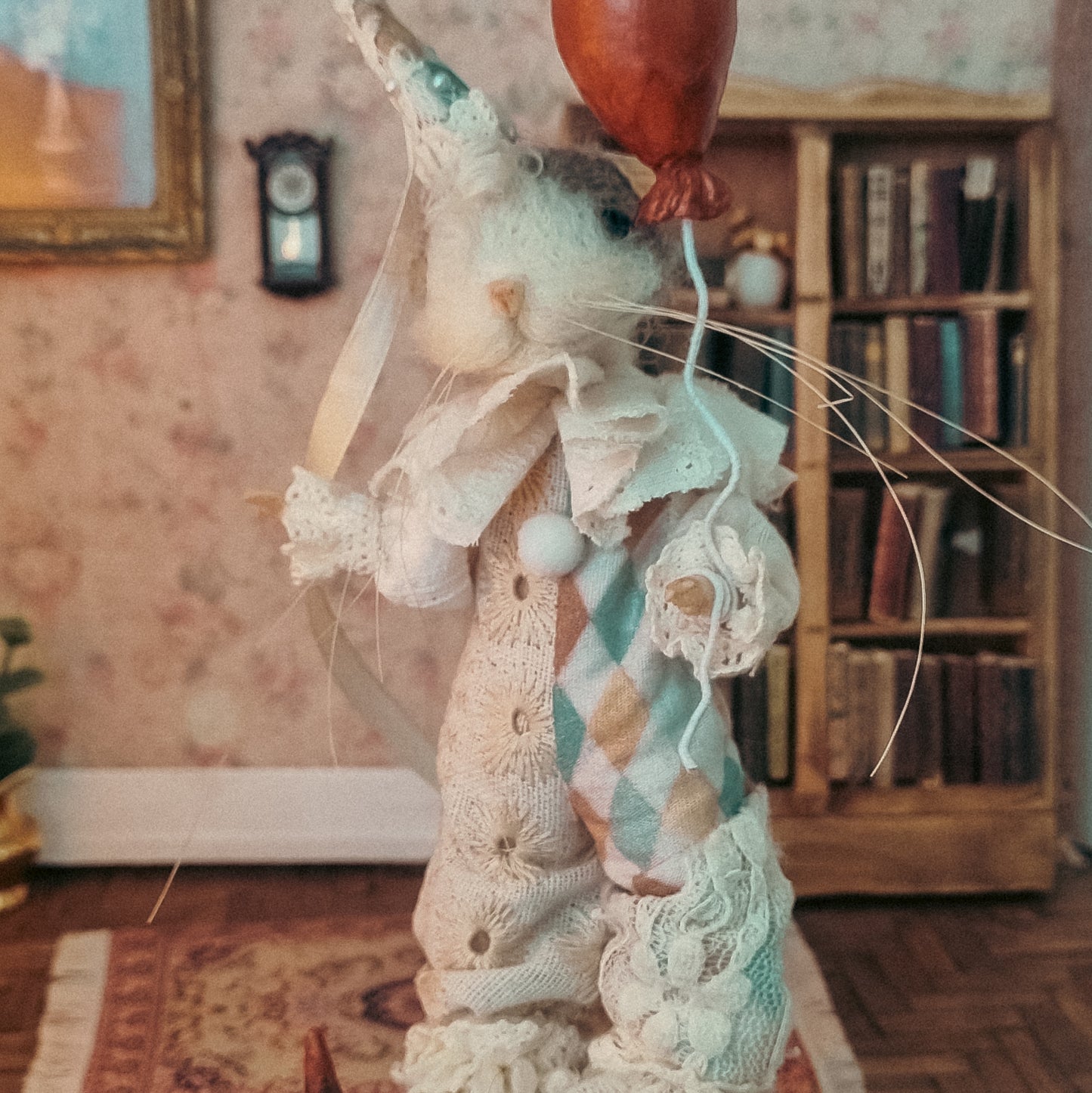 Octave the Clown | Needle Felted Collectible Wool Mouse