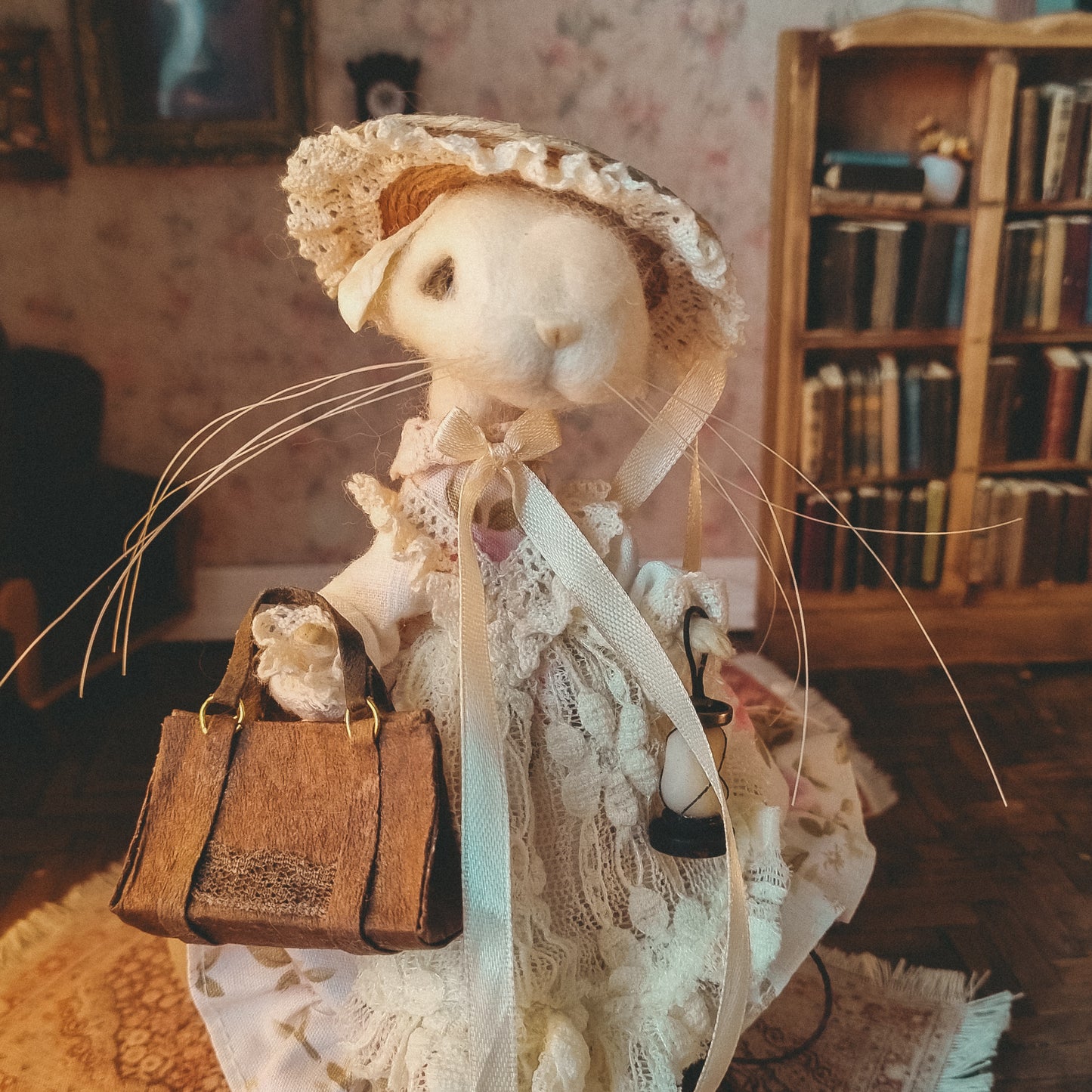 Winnifred | Needle Felted Collectible Wool Mouse