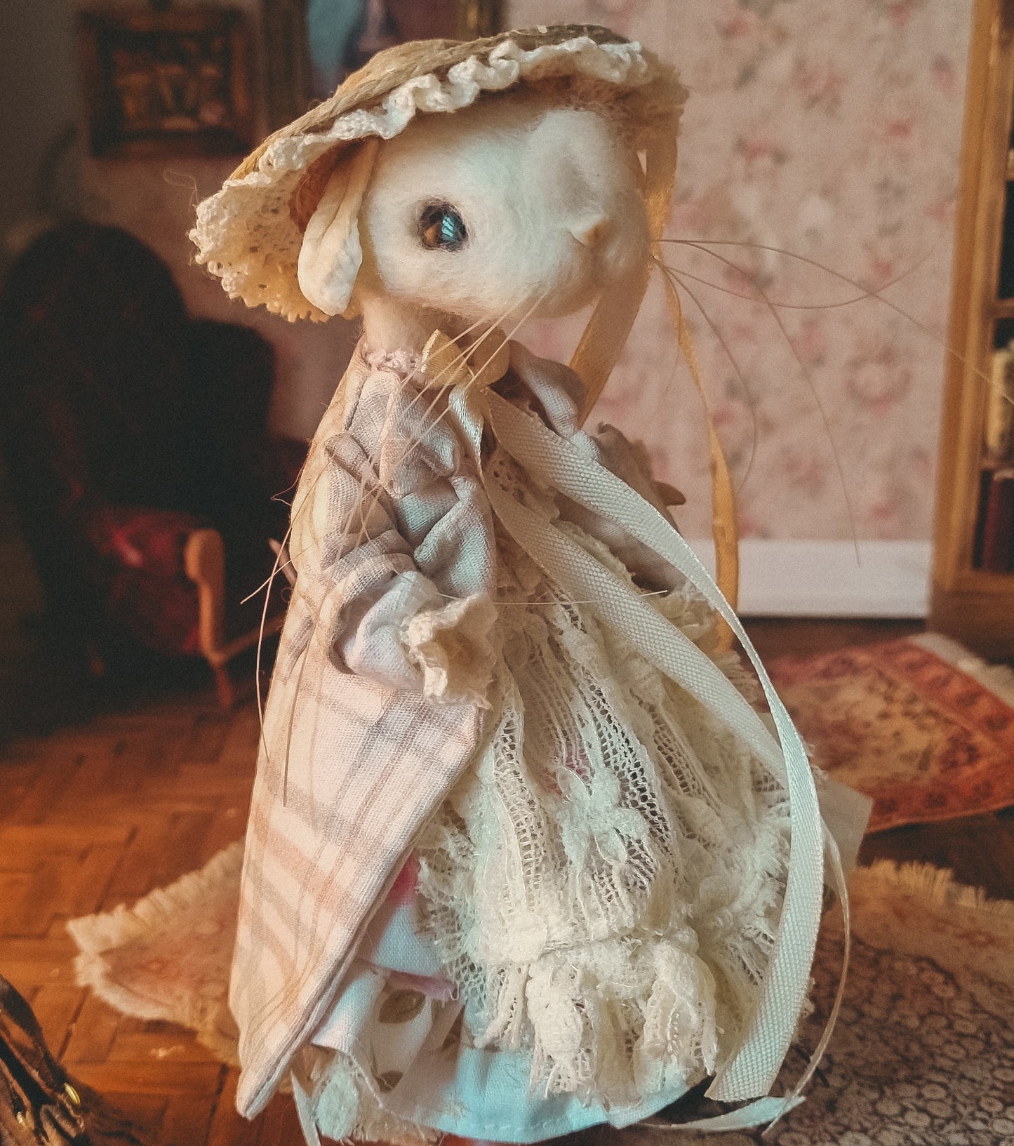 Winnifred | Needle Felted Collectible Wool Mouse