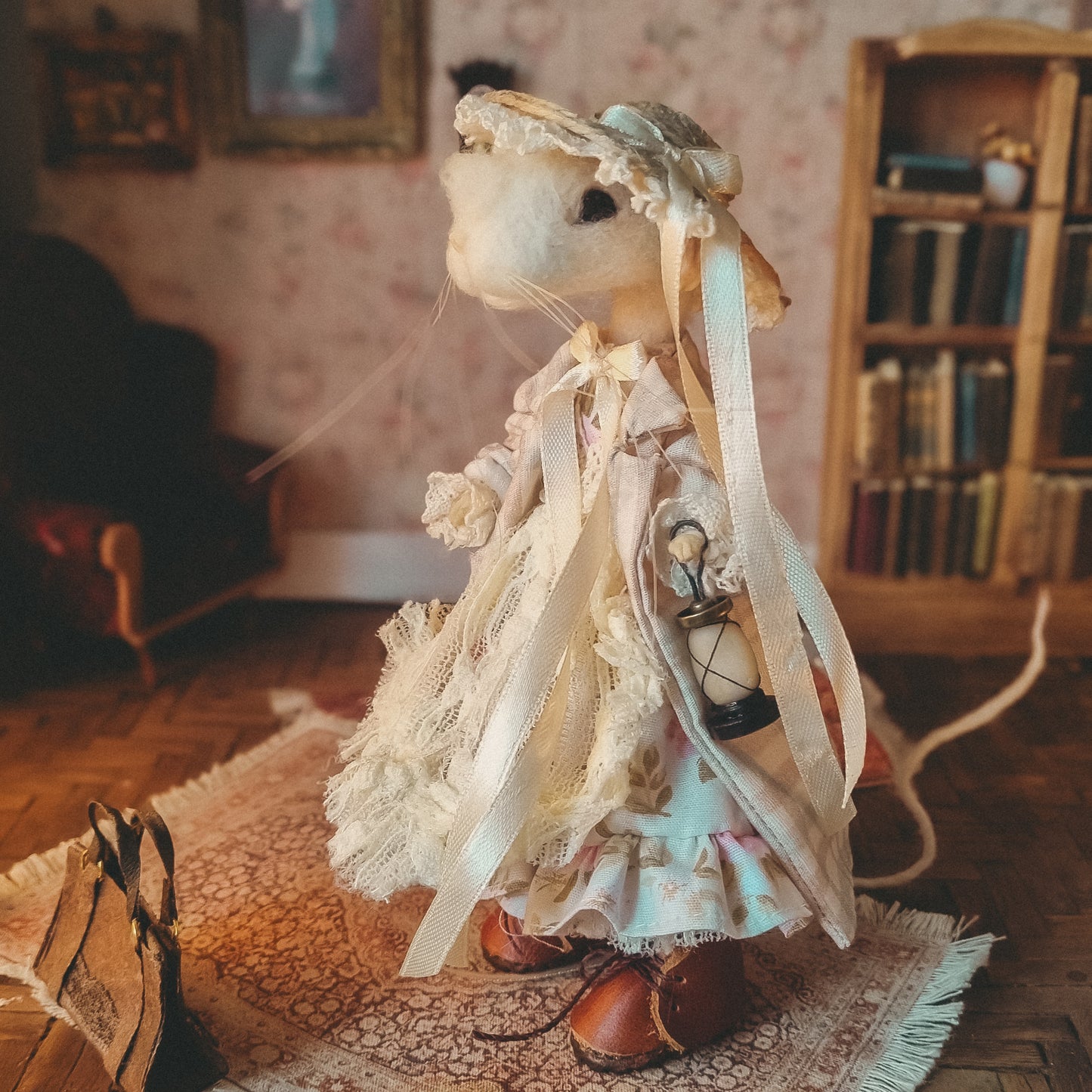 Winnifred | Needle Felted Collectible Wool Mouse