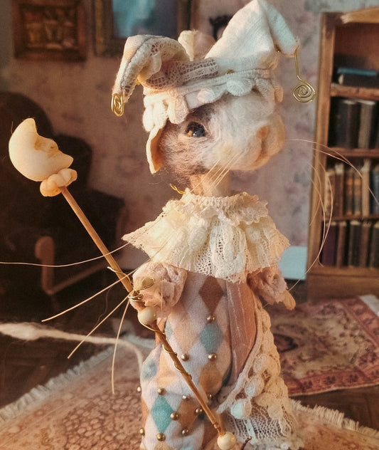 Harley Moon: Spring Edition | Needle Felted Collectible Wool Mouse