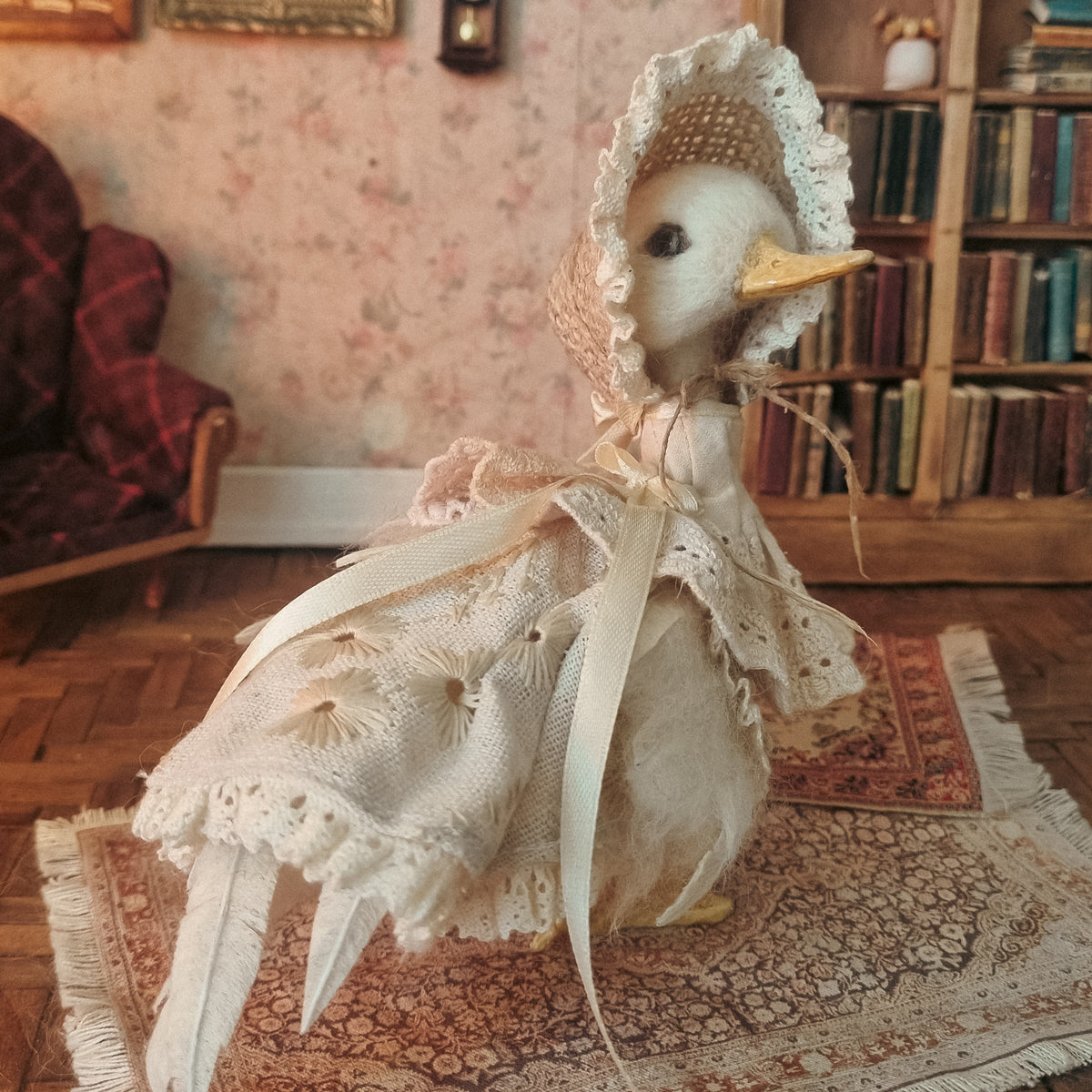 Mildred Lilypad | Needle Felted Wool Mouse