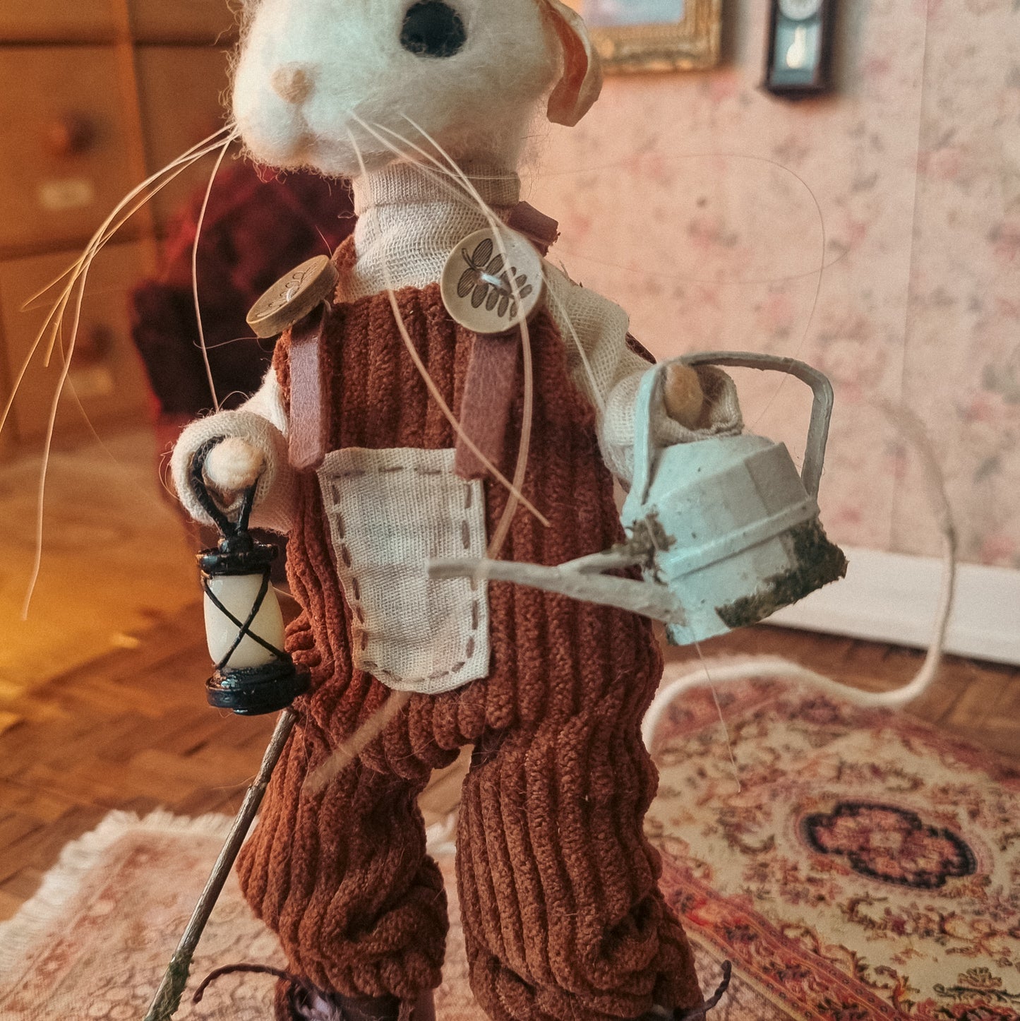 Ansel: Antlers Edition | Needle Felted Collectible Wool Mouse