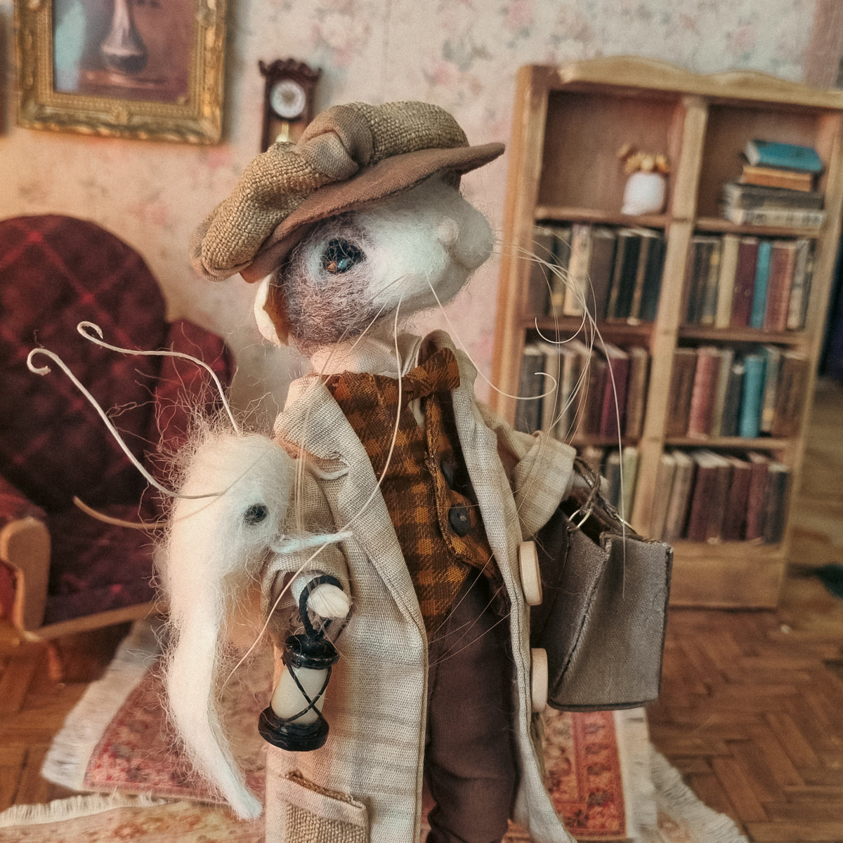 Louis | Needle Felted Collectible Wool Mouse