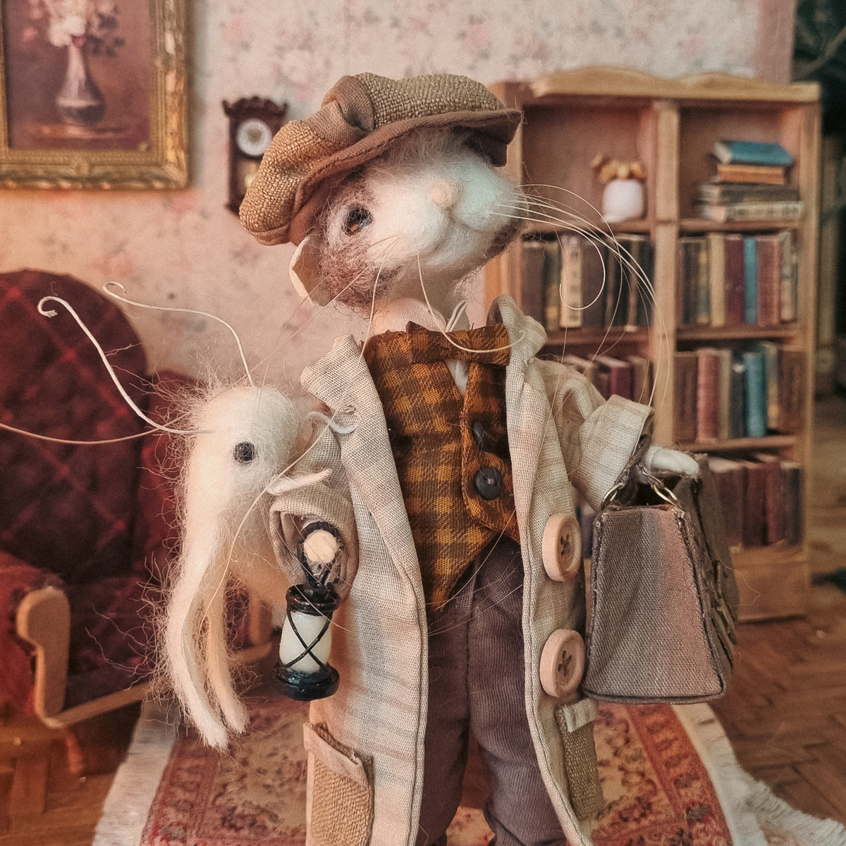 Louis | Needle Felted Collectible Wool Mouse