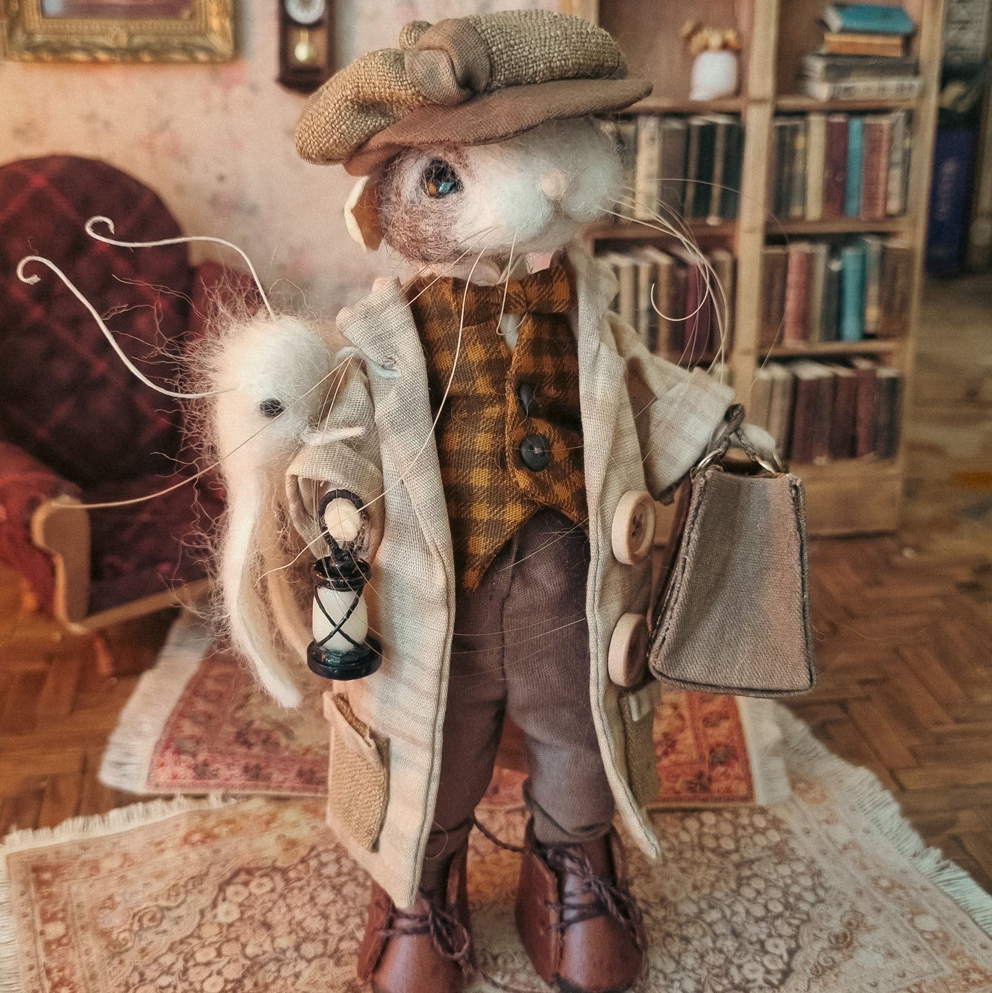 Louis | Needle Felted Collectible Wool Mouse