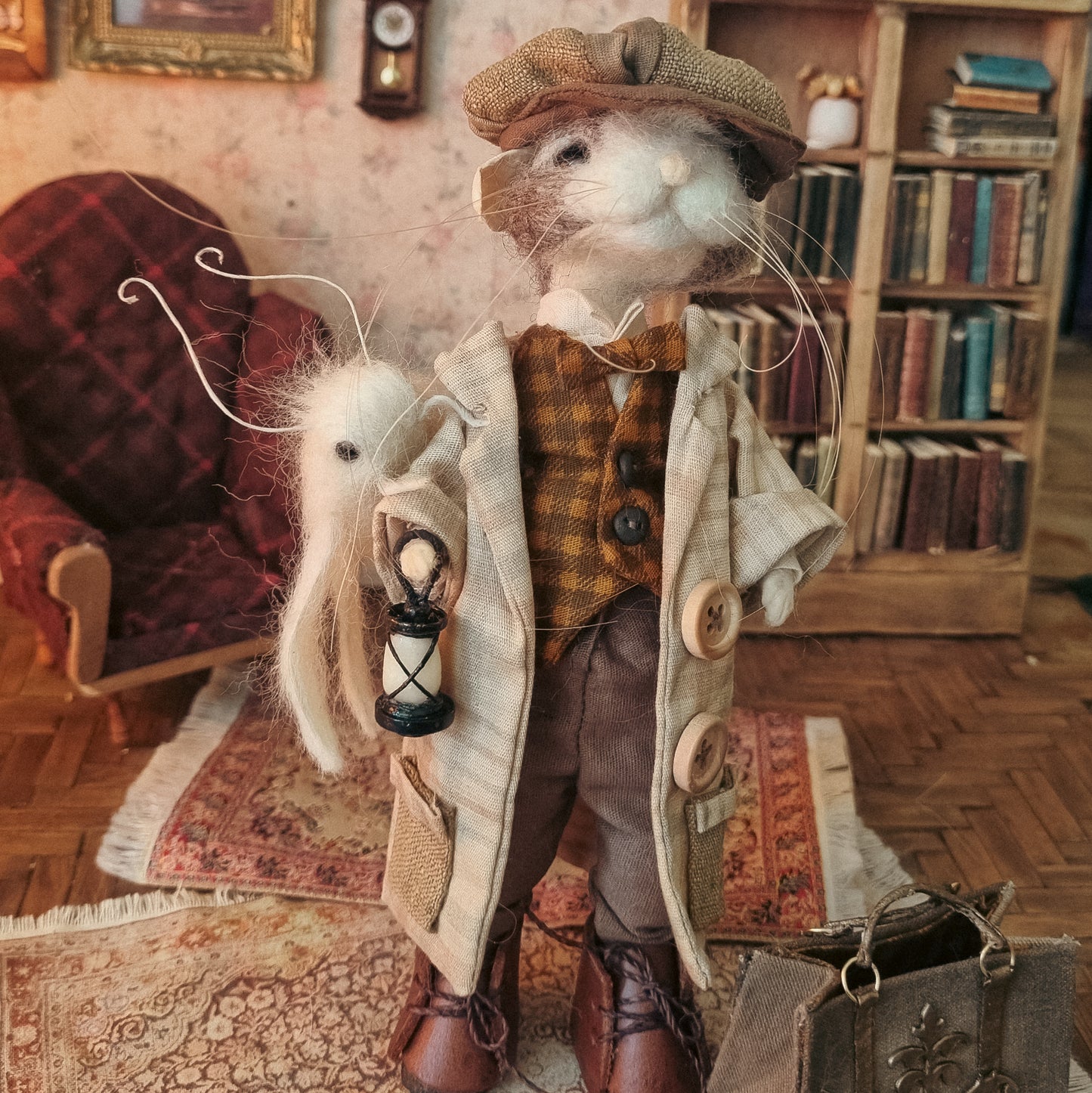 Louis | Needle Felted Collectible Wool Mouse
