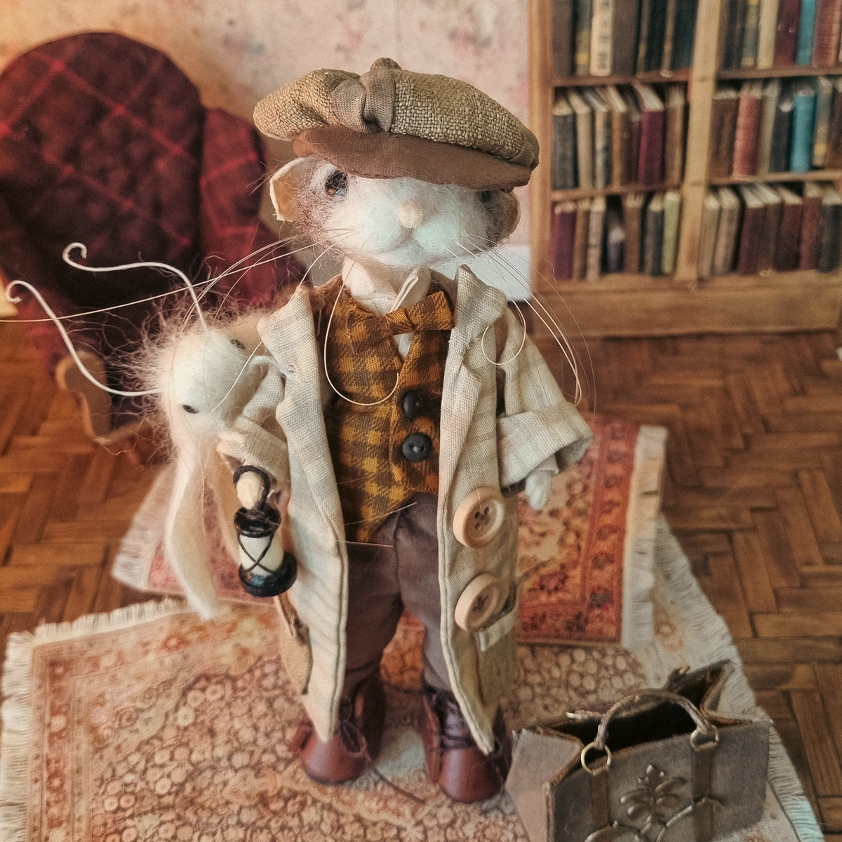 Louis | Needle Felted Collectible Wool Mouse