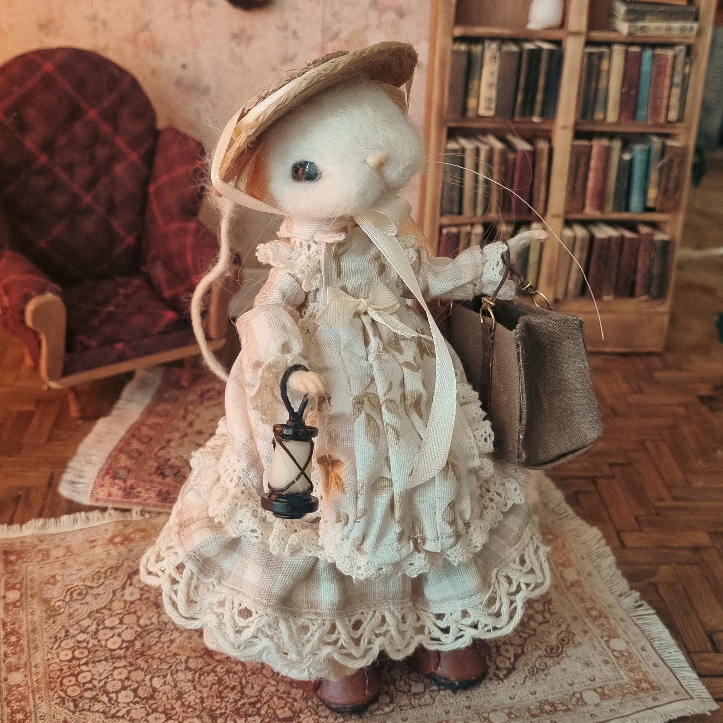 Mauve | Needle Felted Wool Mouse