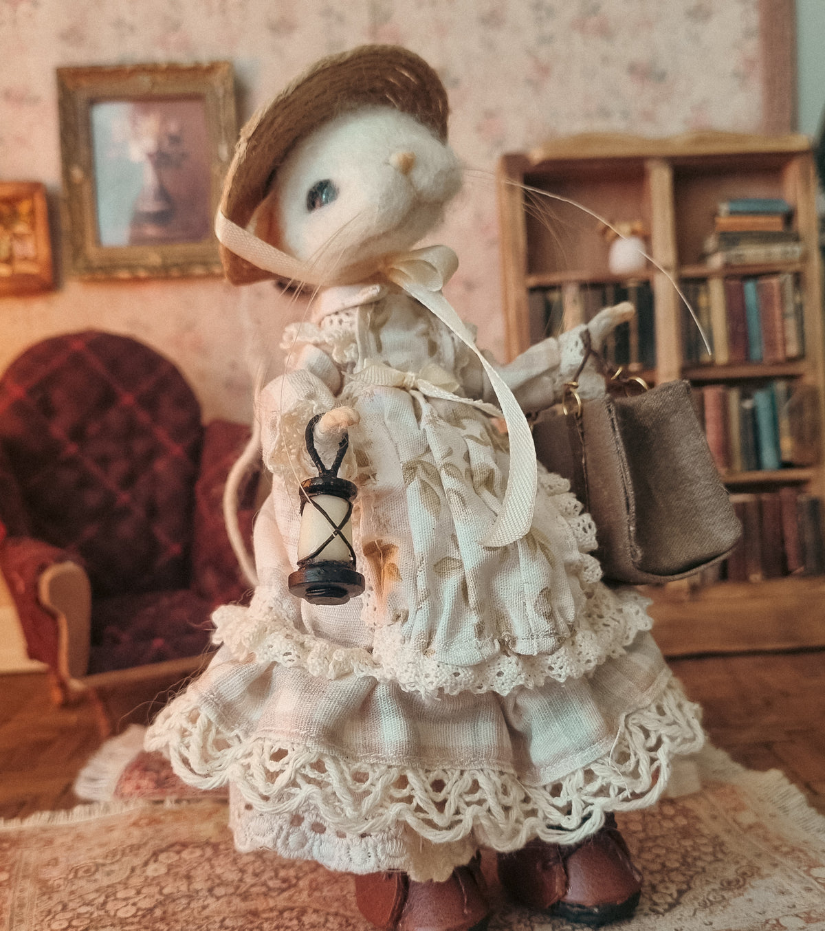 Mauve | Needle Felted Wool Mouse
