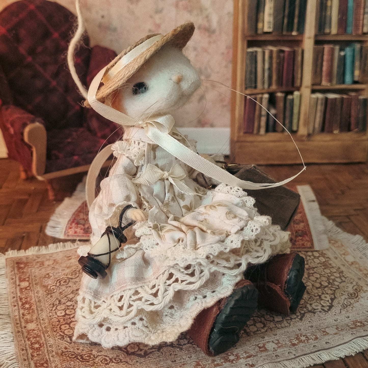 Mauve | Needle Felted Wool Mouse