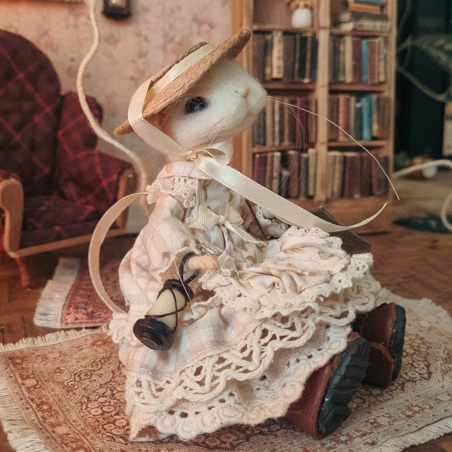 Mauve | Needle Felted Wool Mouse
