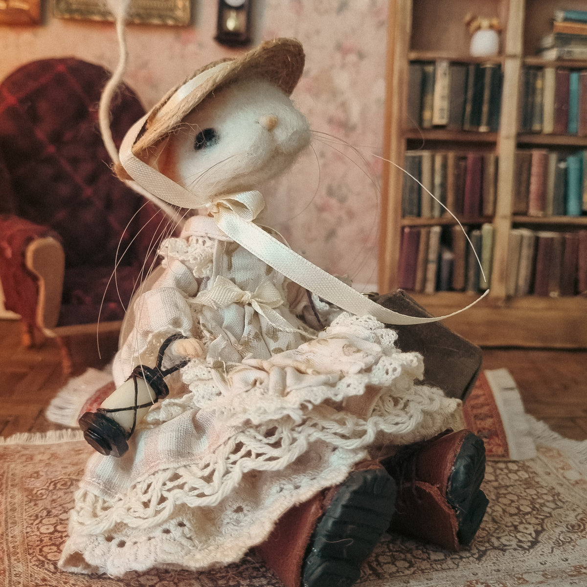 Mauve | Needle Felted Wool Mouse