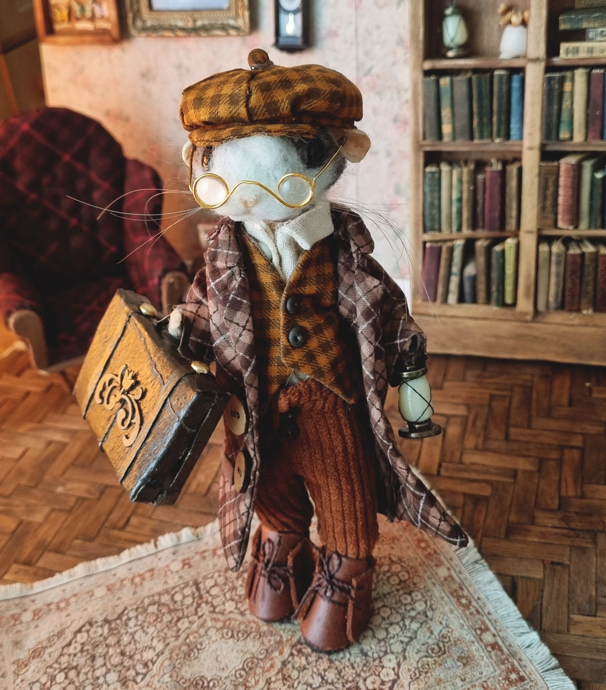 Jules | Needle Felted Collectible Wool Mouse