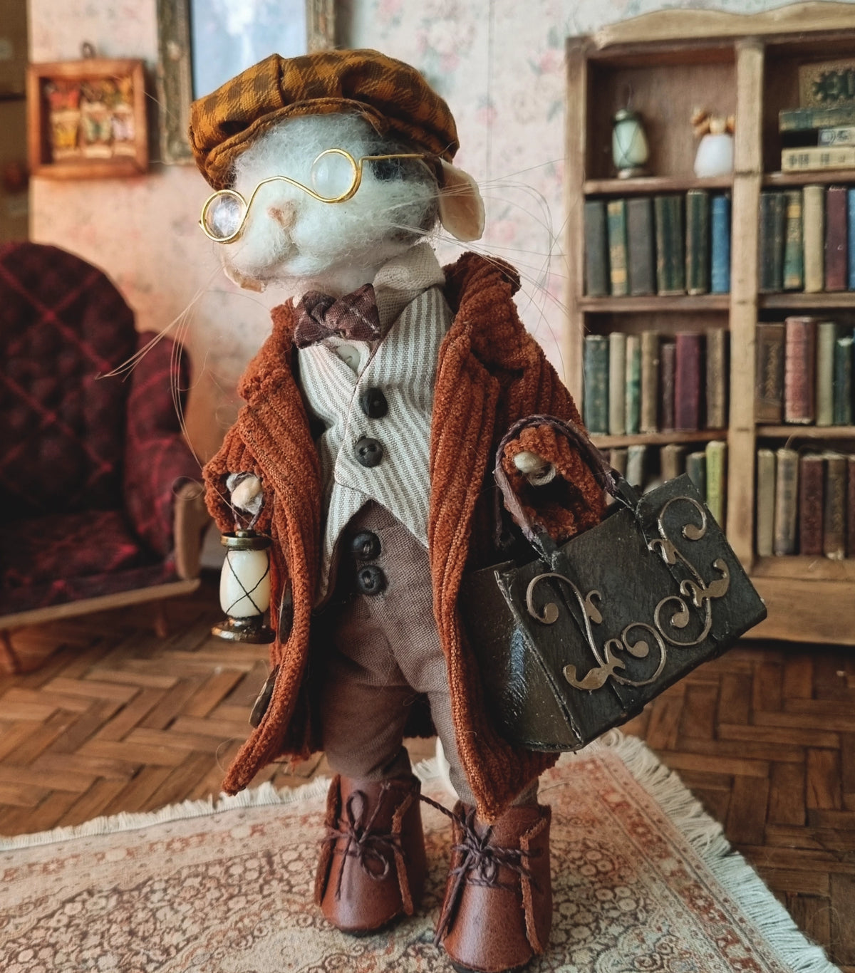 Gaspar | Needle Felted Collectible Wool Mouse