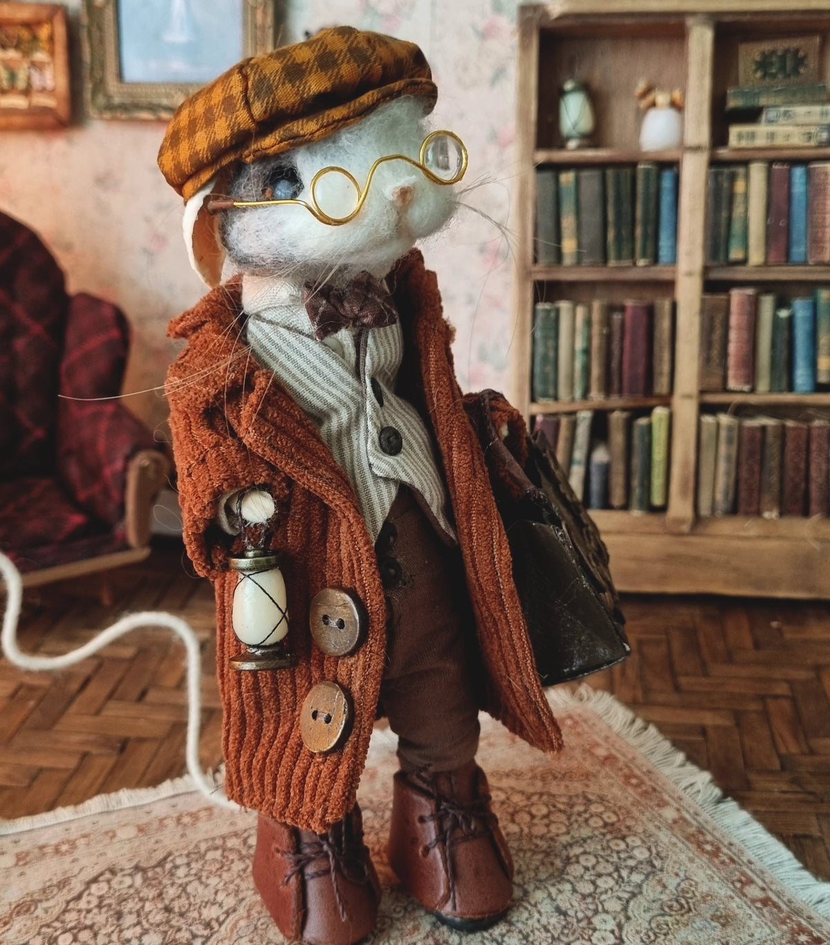Gaspar | Needle Felted Collectible Wool Mouse