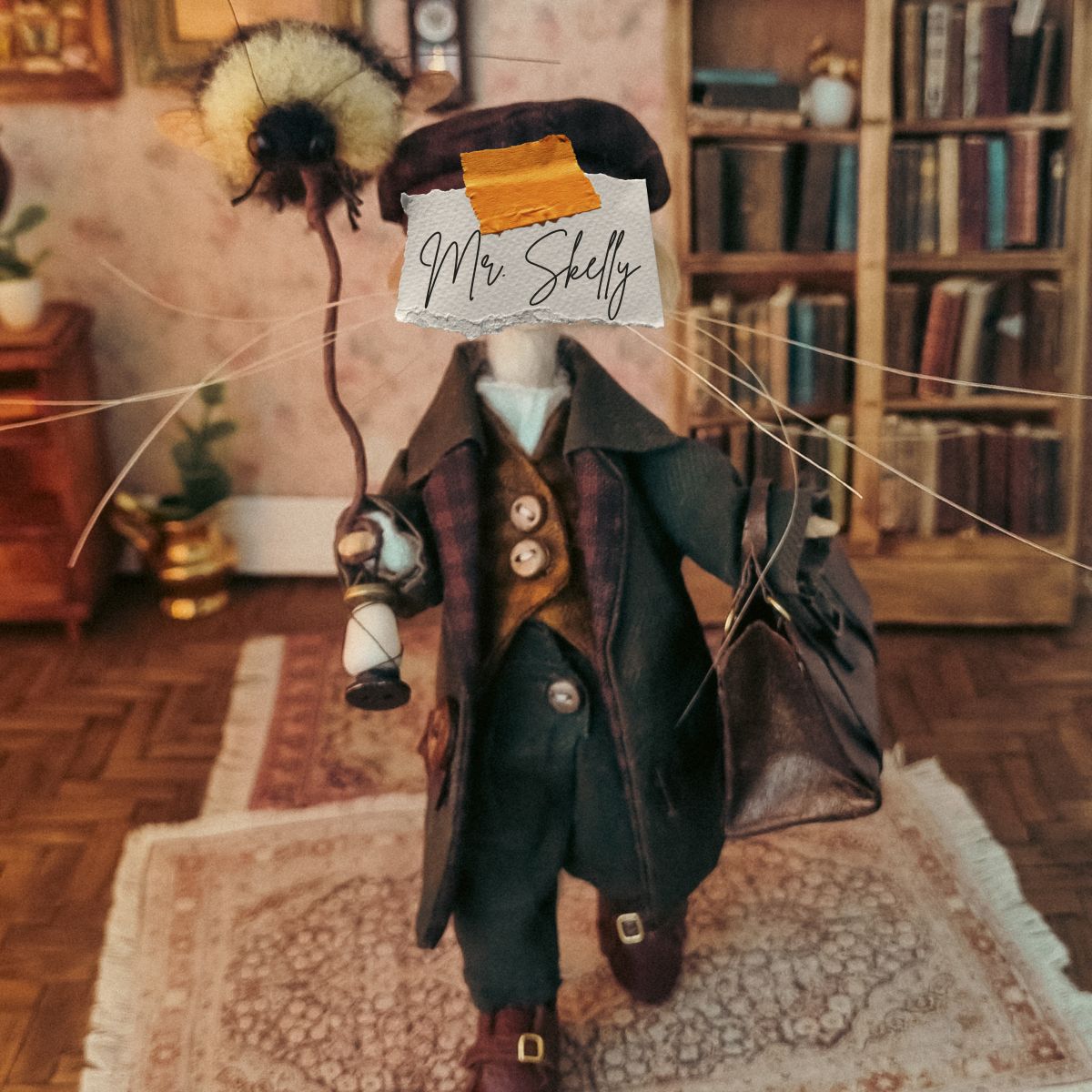 Mr. Skelly | Deposit 50% | 2 Needle Felted & Papier Mâché Sculptures